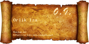 Orlik Iza névjegykártya
